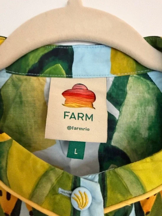 FARM RIO Blue Summer Foliage Mini Dress - Picture 3 of 3